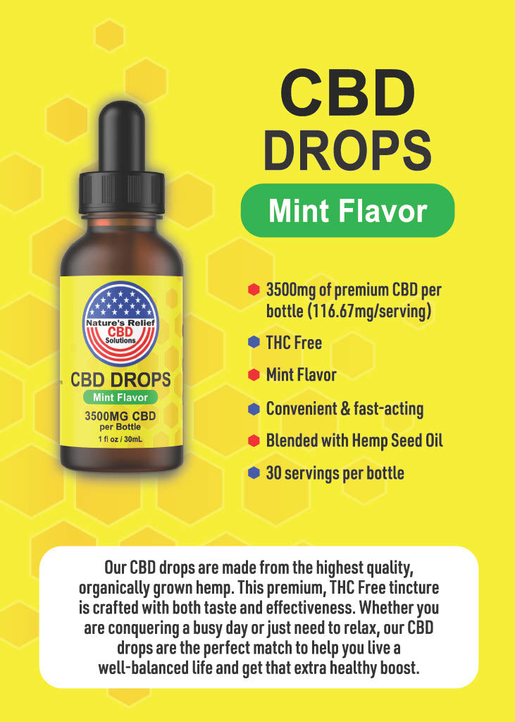 3500mg CBD Mint Flavor Drops with Hemp Seed Oil