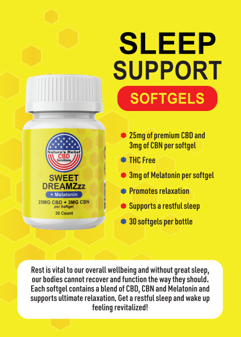 Sweet DreamZzz - Sleep Support - Softgels: 25mg CBD, 3mg CBN, 3mg Melatonin