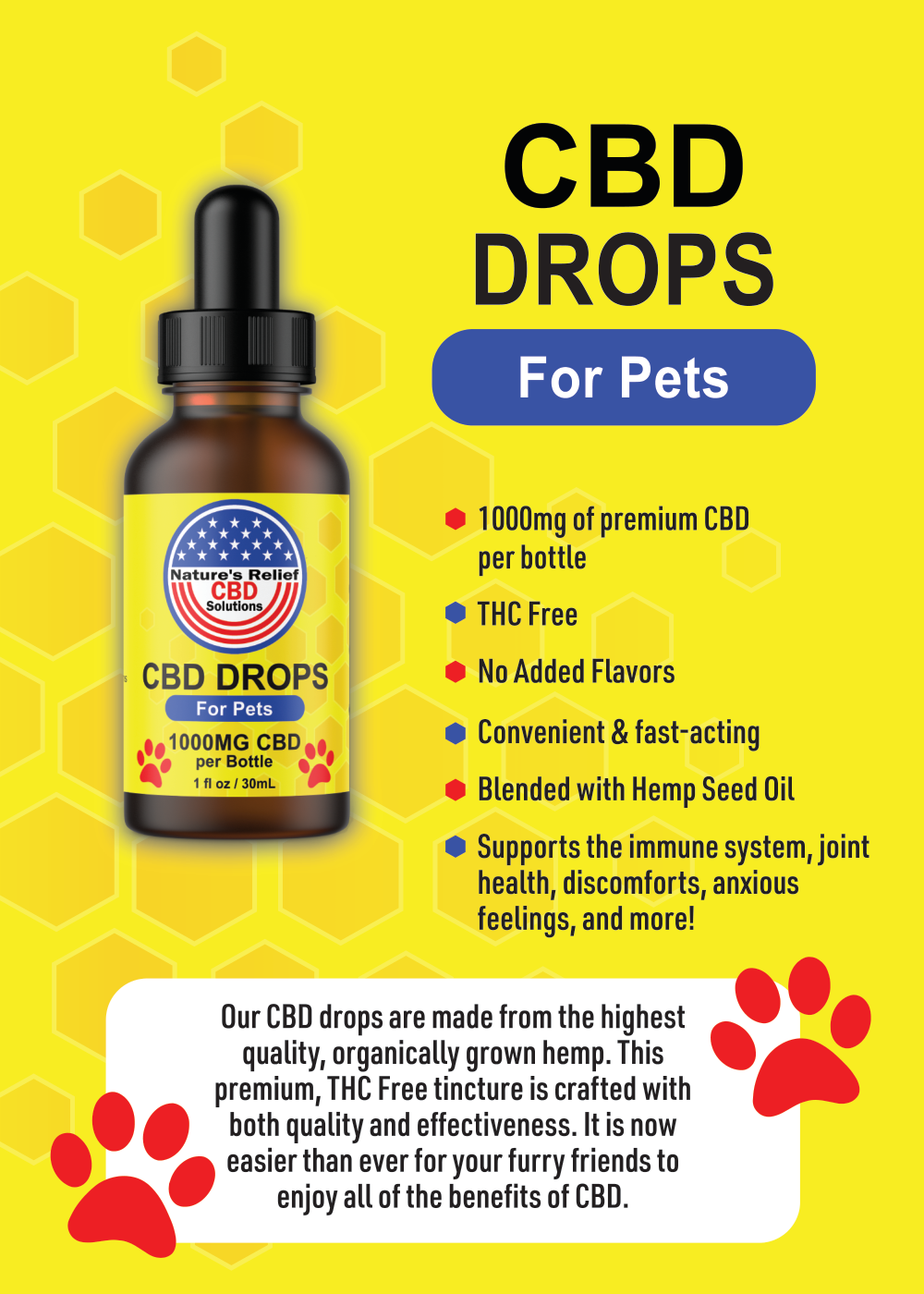 1000mg CBD Drops for Pets